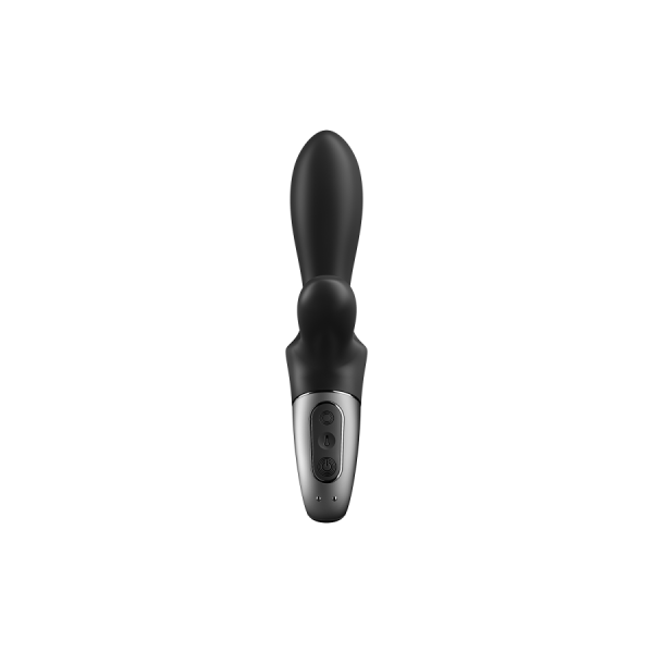 Vibromasseur rabbit noir USB, chauffant et connecté Heat Climax+  Satisfyer 